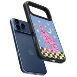 iPhone 17 Pro Case Hülle - Silikon schwarz Pink leopard with stars 2026