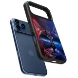 Coque iPhone 17 Pro - Silicone rigide noir Red Blue Cat Glasses