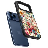 Coque iPhone 17 Pro - Silicone rigide noir Spring 25 printemps fleuri