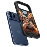 Coque iPhone 17 Pro - Silicone rigide noir Valentine 2024 Dog & Cat Candlelight