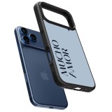 iPhone 17 Pro Case Hülle - Silikon schwarz Valentine 2024 mucho amor azul