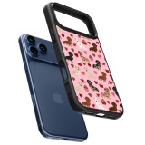 Coque iPhone 17 Pro - Silicone rigide noir Valentine 2024 puppy love