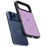 Coque iPhone 17 Pro - Silicone rigide noir Valentine 2023 purpule single heart