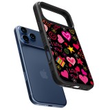 iPhone 17 Pro Case Hülle - Silikon schwarz Valentine 2023 love symbols