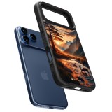 Coque iPhone 17 Pro - Silicone rigide noir Valley Sunset Deer Tree