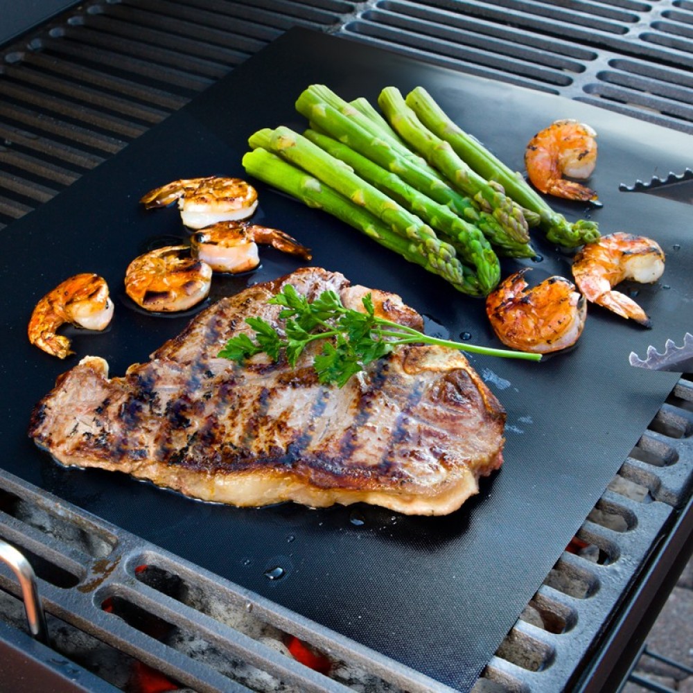 Jeu de tapis de barbecue réutilisables en matériau résistant à la chaleur (5 pièces)