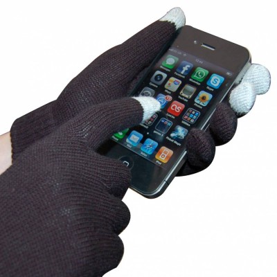 Gants tactiles universels pour l'hiver avec compatibilité avec les écrans de smartphones et tablettes - Taille universelle - Noir