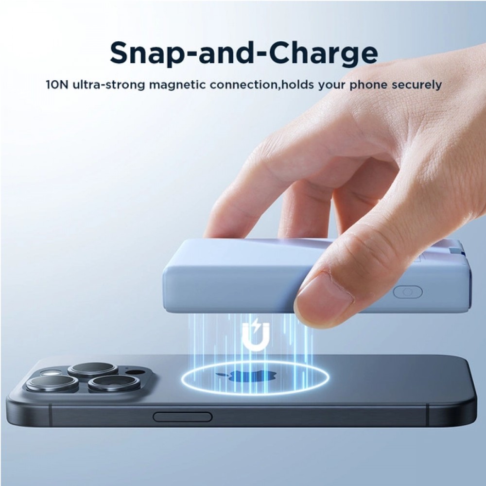 20W Powerbank Joyroom JR-PBM01 MagSafe 10000mAh externer Akku mit Standfuß - Weiss