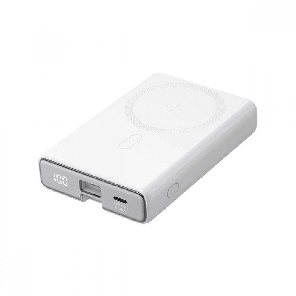 20W Powerbank Joyroom JR-PBM01 MagSafe 10000mAh externer Akku mit Standfuß - Weiss