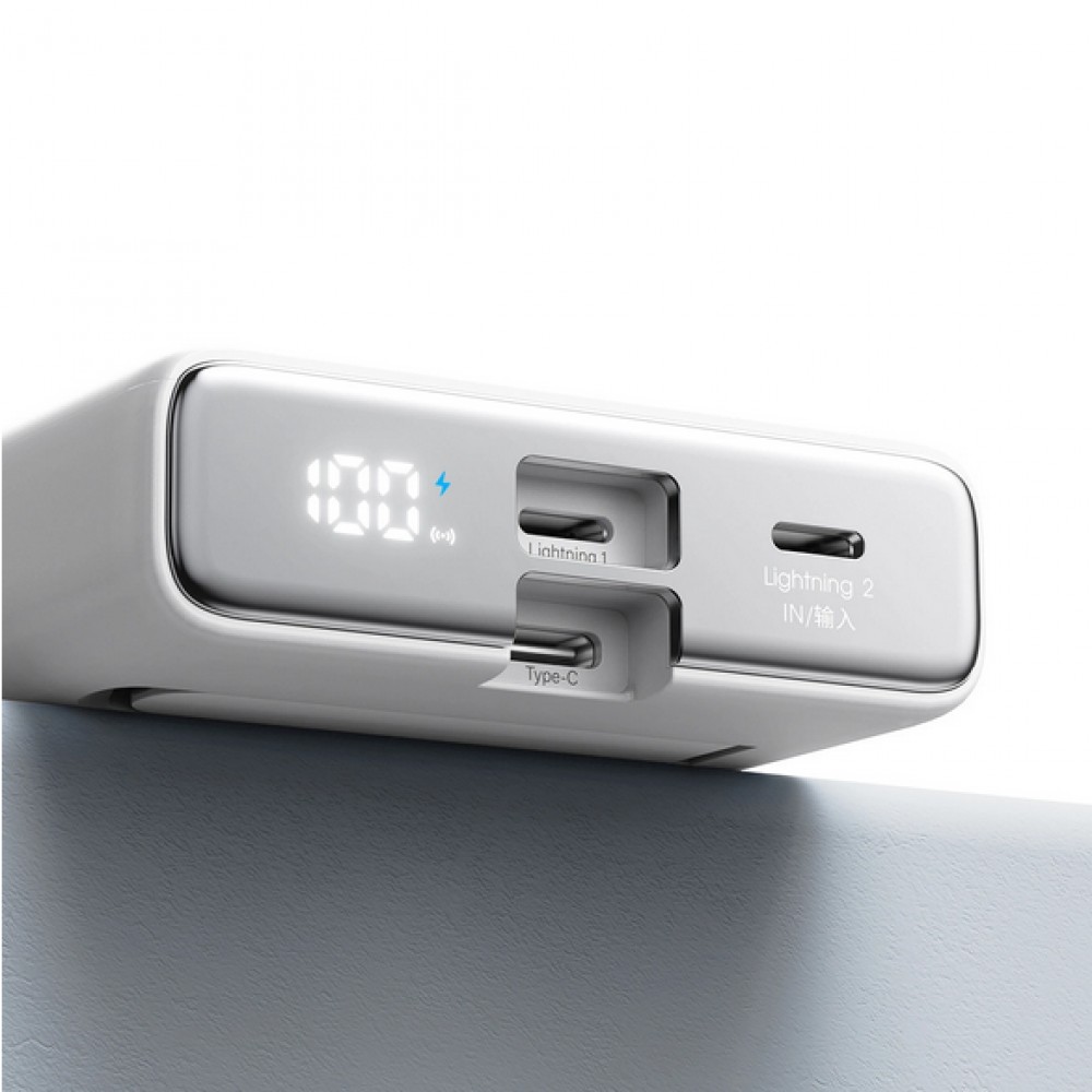 20W Powerbank Joyroom JR-PBM01 MagSafe 10000mAh externer Akku mit Standfuß - Weiss