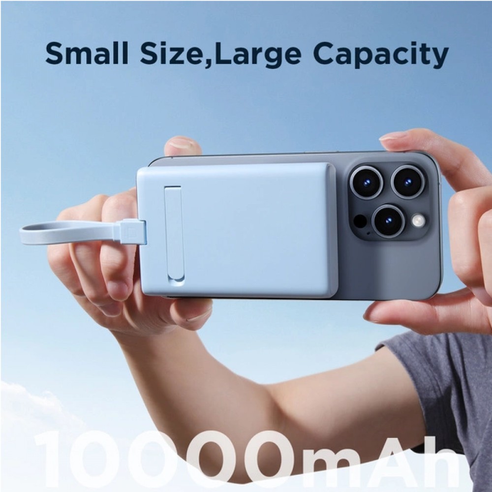 20W Powerbank Joyroom JR-PBM01 MagSafe 10000mAh externer Akku mit Standfuß - Blau