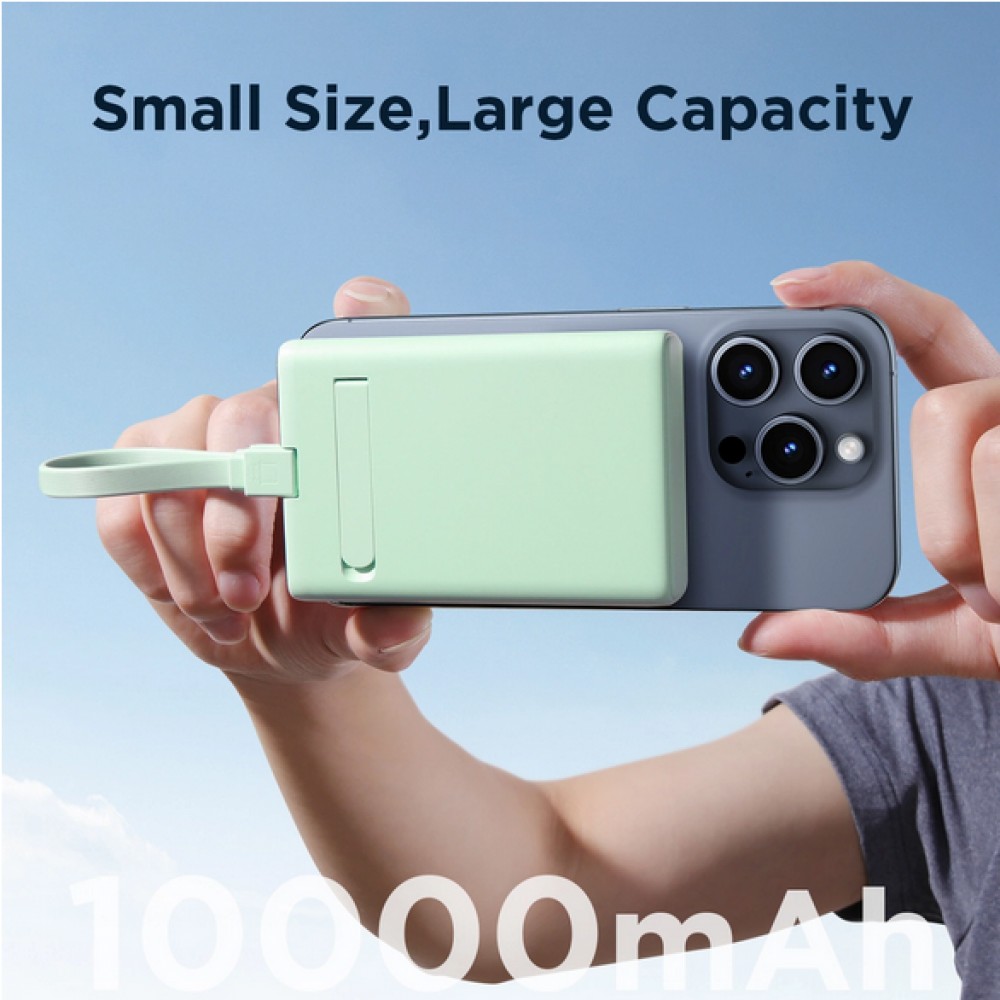 20W Powerbank Joyroom JR-PBM01 batterie externe MagSafe 10000mAh avec pied de support - Vert
