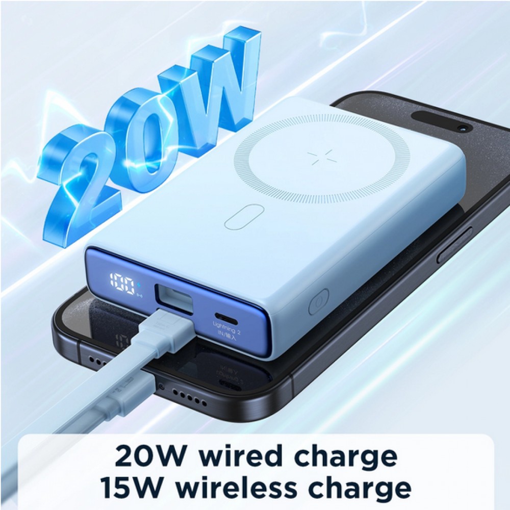 20W Powerbank Joyroom JR-PBM01 batterie externe MagSafe 10000mAh avec pied de support - Violet