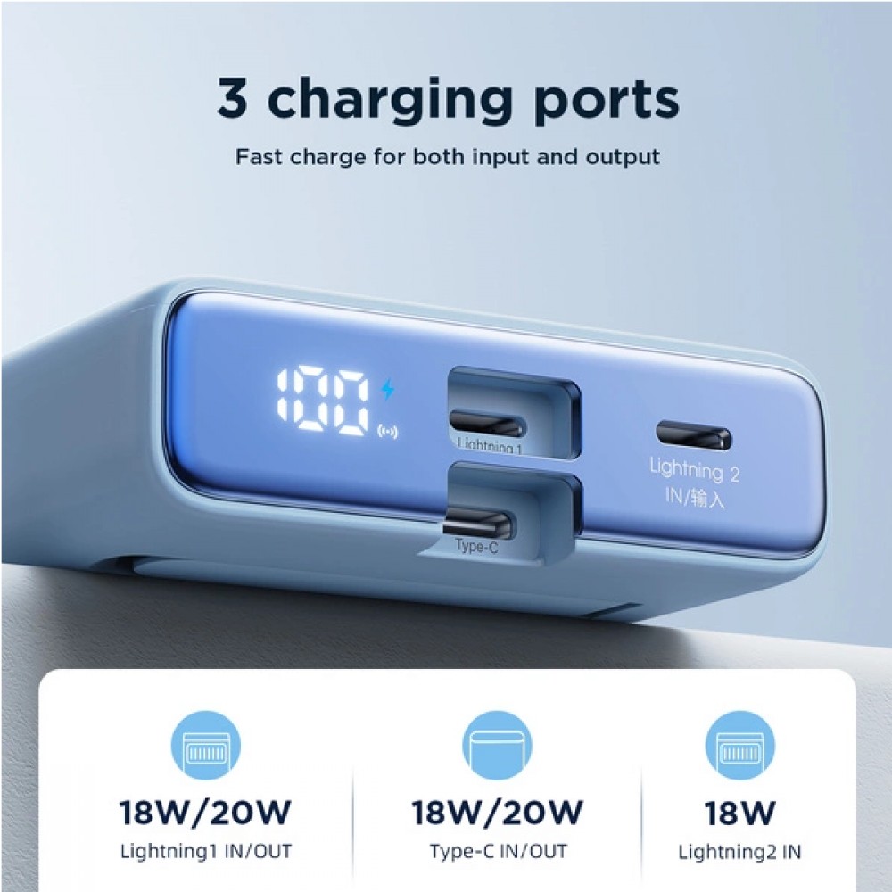 20W Powerbank Joyroom JR-PBM01 batterie externe MagSafe 10000mAh avec pied de support - Violet