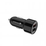 30W universel double USB chargeur allume-cigare de voiture Quick Charge 3.0 PhoneLook - Noir