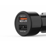 30W universel double USB chargeur allume-cigare de voiture Quick Charge 3.0 PhoneLook - Noir