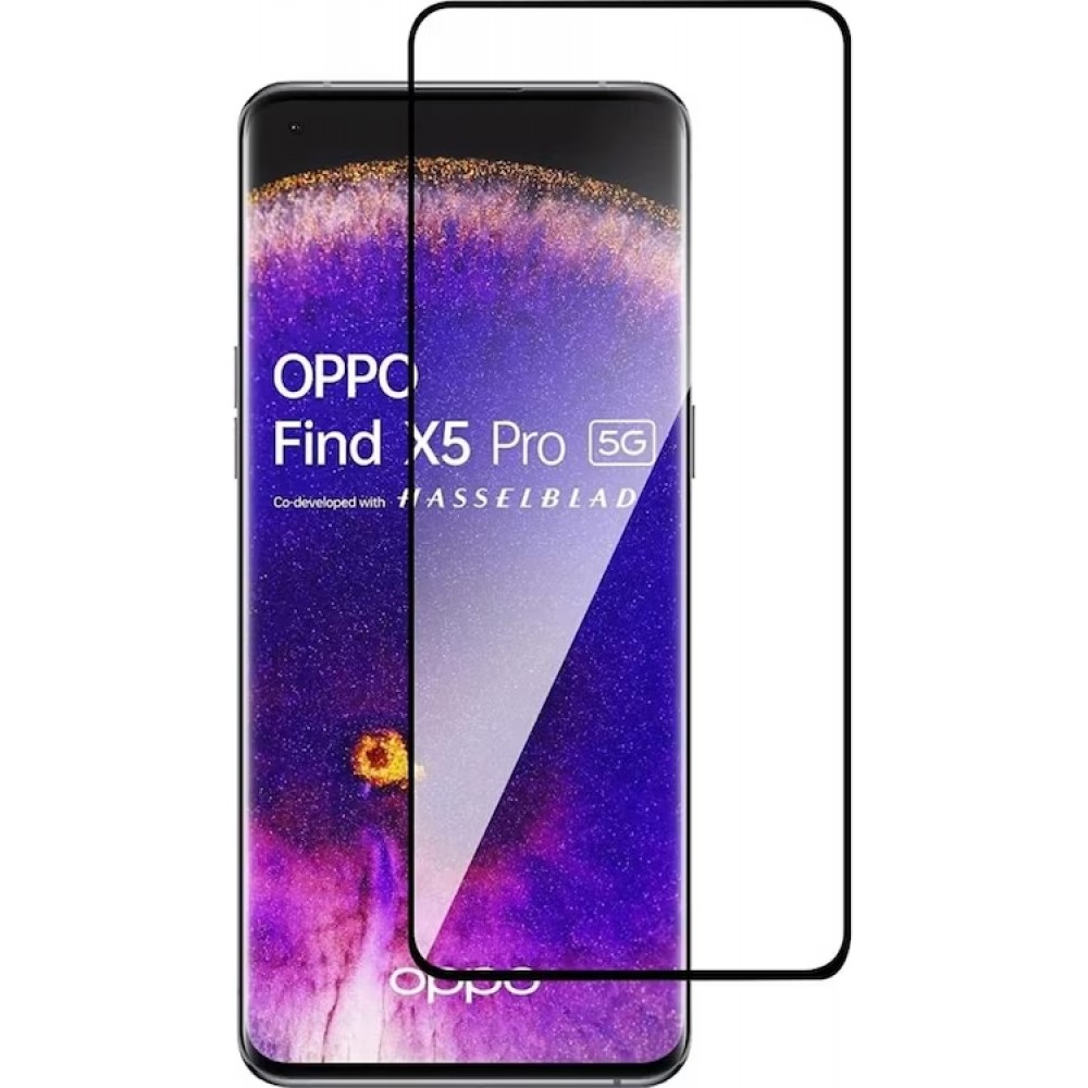 3D Tempered Glass OPPO Find X5 Pro - Full Screen Display Schutzglas mit schwarzem Rahmen