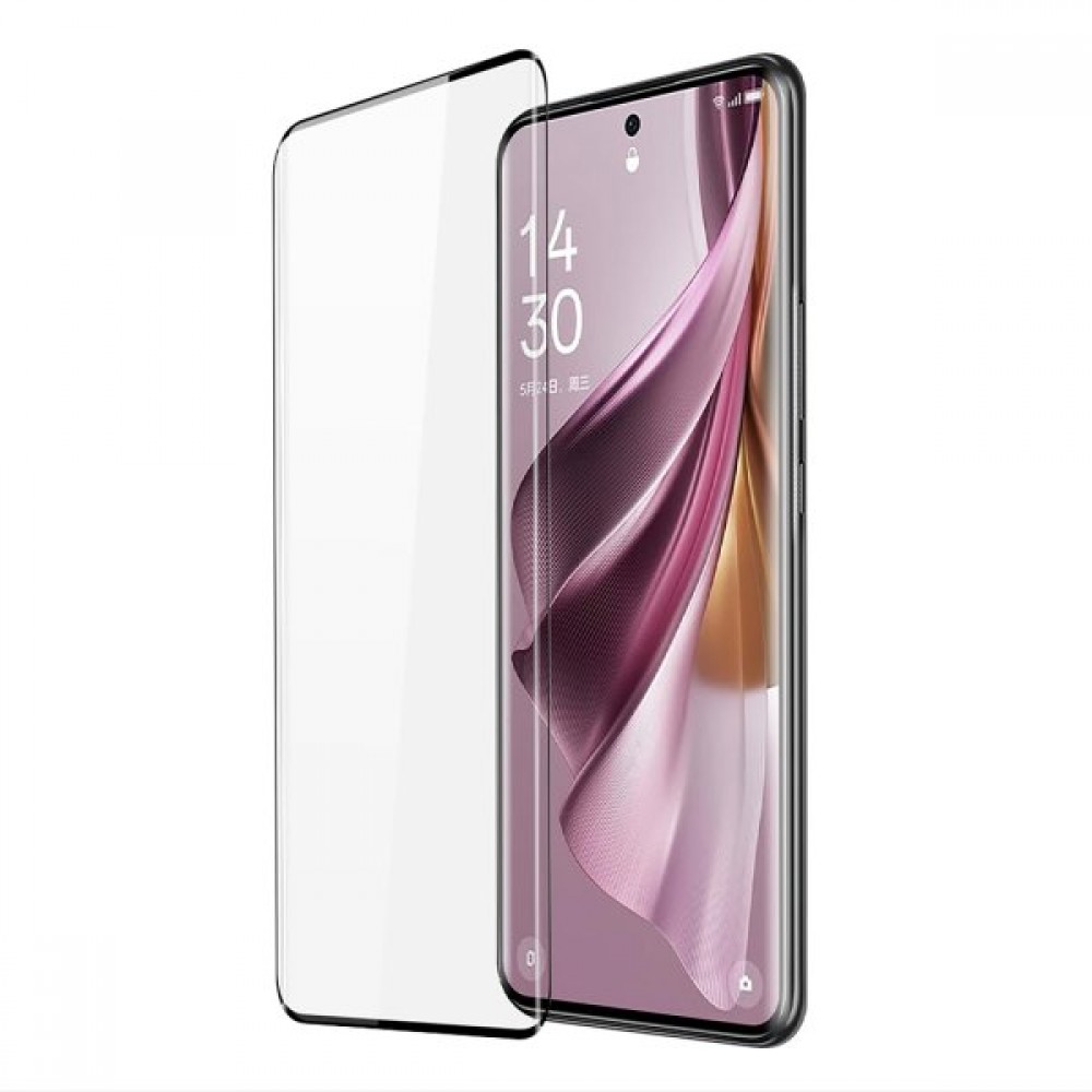 3D Tempered Glass OPPO Reno10 5G / Reno10 Pro 5G - Full Screen Display Schutzglas mit schwarzem Rahmen