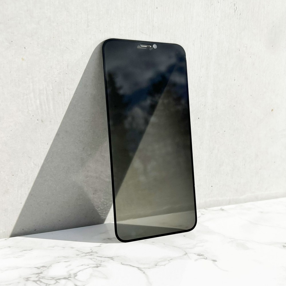 3D Tempered Glass iPhone 15 - Vitre de protection d'écran intégrale Privacy anti-espion avec bords noirs