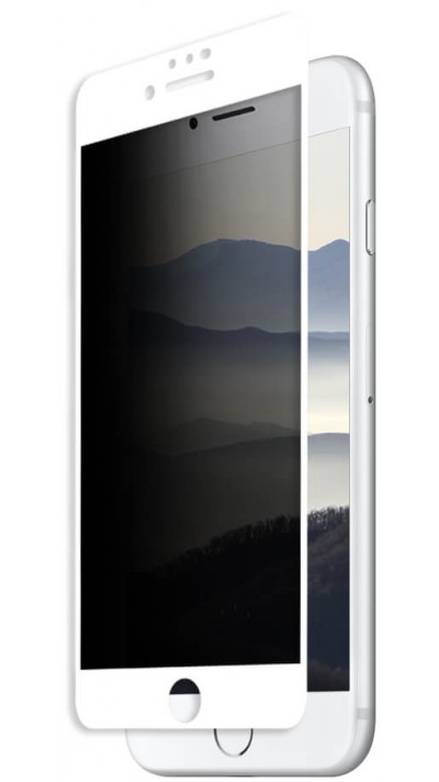 3D Tempered Glass iPhone 7 / 8 / SE (2020, 2022) - Vitre de protection d'écran intégrale Privacy anti-espion avec bords blancs