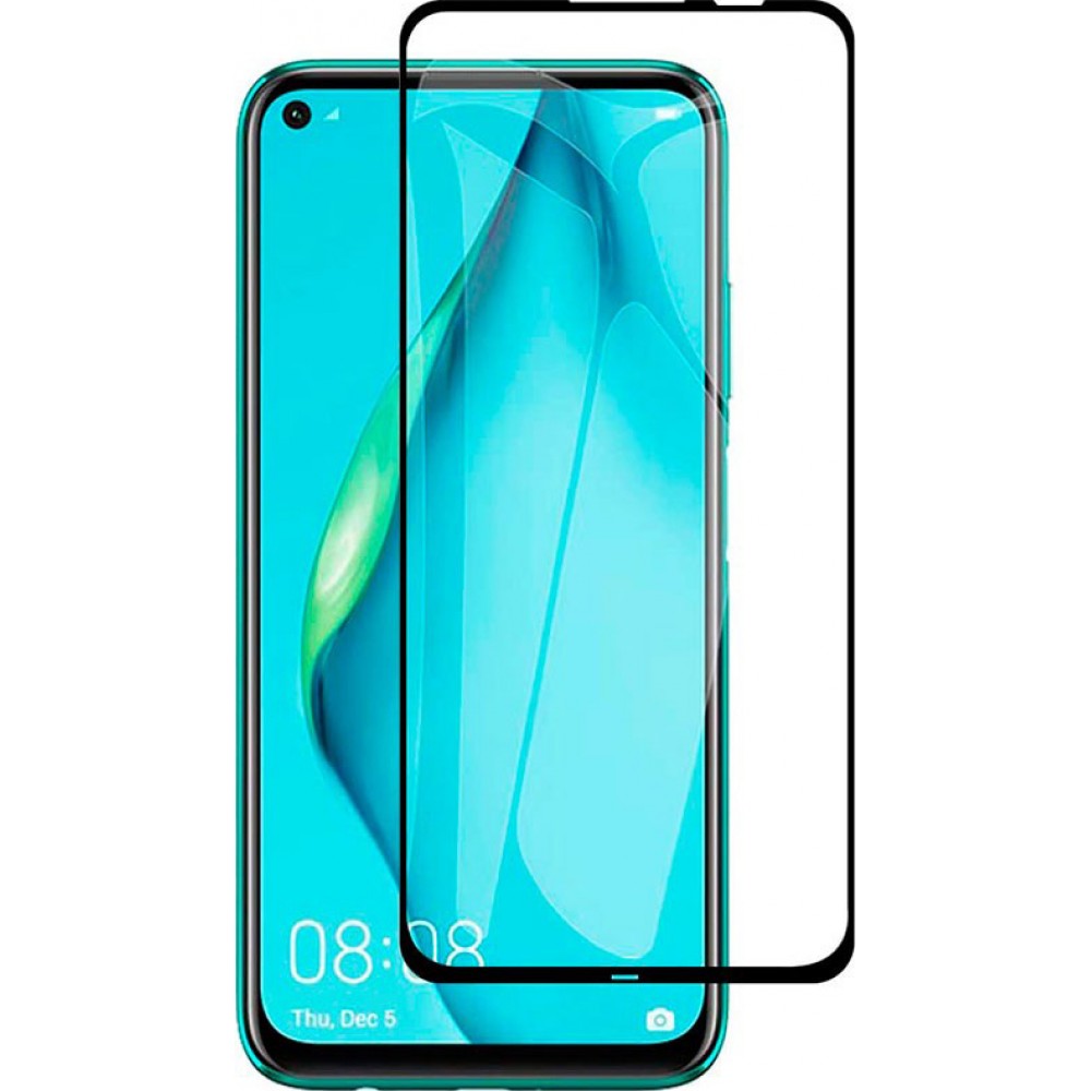 3D Tempered Glass Huawei P40 Lite  - Full Screen Display Schutzglas mit schwarzem Rahmen