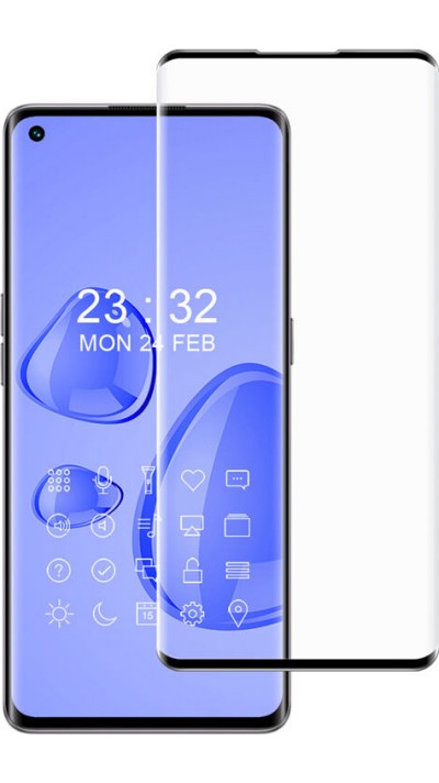 3D Tempered Glass OPPO Find X3 Neo - Full Screen Display Schutzglas mit schwarzem Rahmen