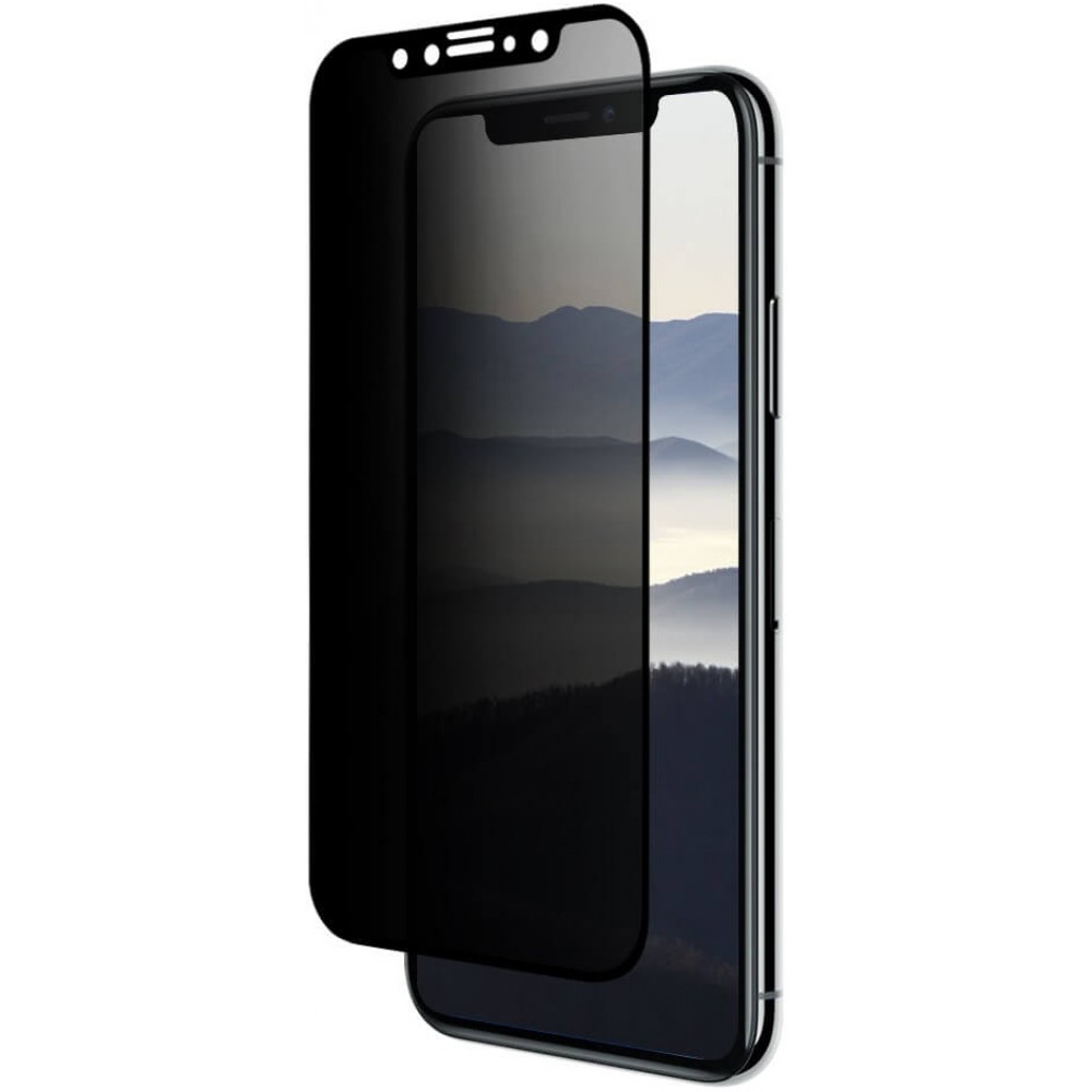 3D Tempered Glass iPhone X / Xs - Vitre de protection d'écran intégrale Privacy anti-espion avec bords noirs