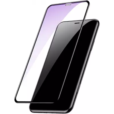 3D Tempered Glass iPhone 11 - Vitre de protection d'écran intégrale anti-lumière bleue avec bords noirs
