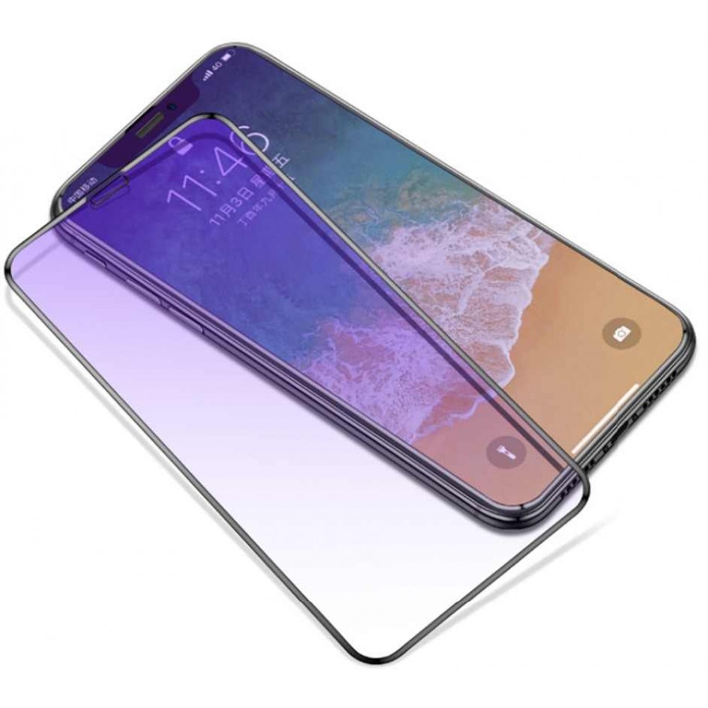 3D Tempered Glass vitre de protection noir anti-lumière bleue - Samsung S21 Ultra