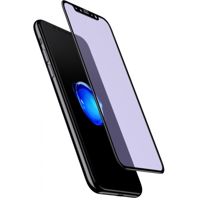 3D Tempered Glass vitre de protection noir anti-lumière bleue - iPhone XR