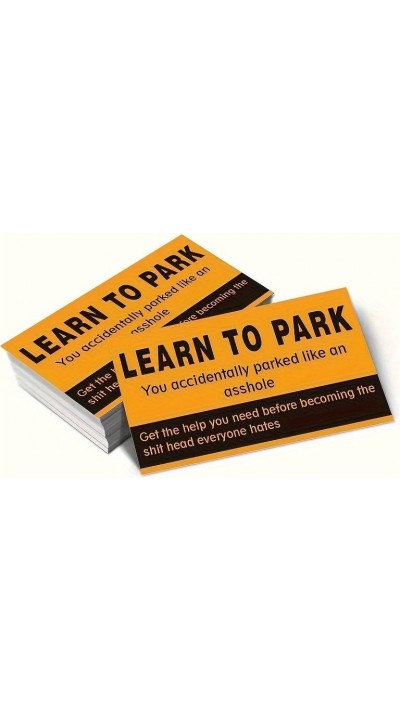 50 cartes drôles learn to park - Lot de cartes de stationnement rigolos de mauvaise conduite