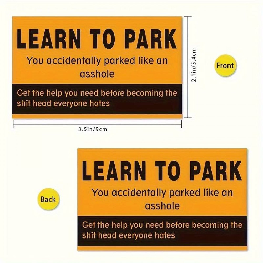50 cartes drôles learn to park - Lot de cartes de stationnement rigolos de mauvaise conduite