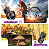 APEXEL Objectif 2 en 1 pour smartphone Ultra Grand Angle 0.45x & Super Macro zoom optique