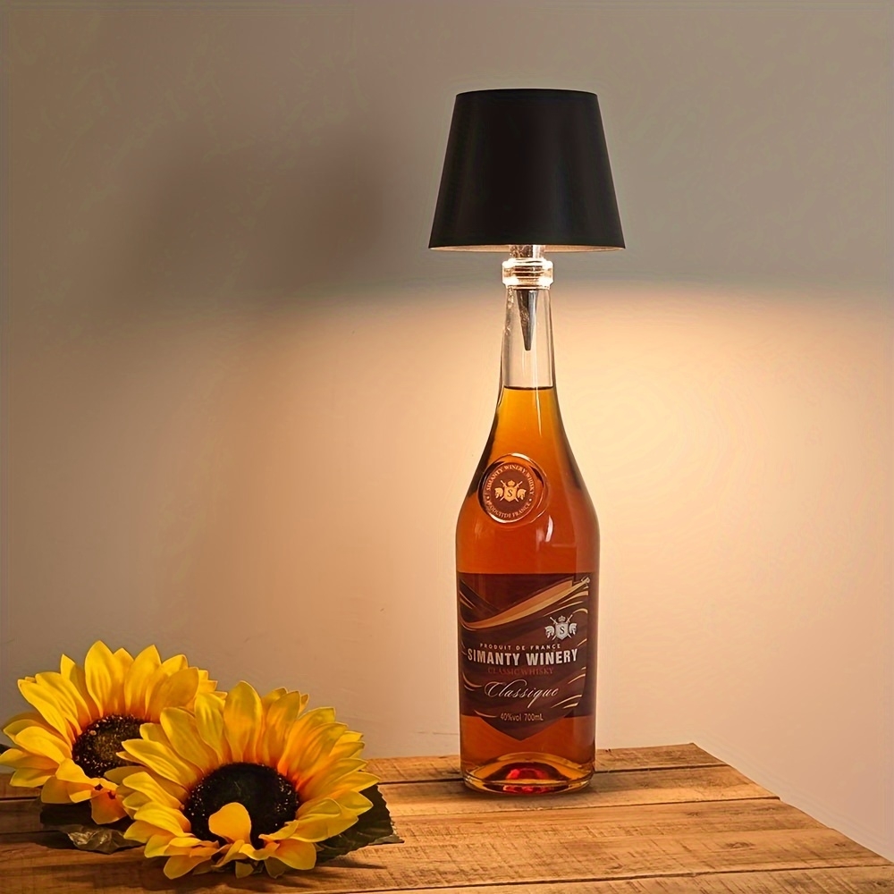 Abat-jour lampe LED pour bouteille adaptable universel - Noir