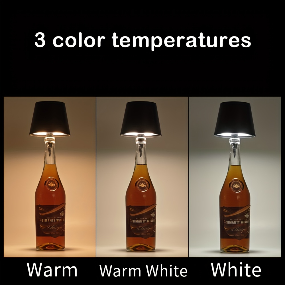 Abat-jour lampe LED pour bouteille adaptable universel - Noir