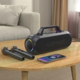 Acefast K1 - Kabelloser Bluetooth Karaoke Lautsprecher mit 2 Mikrofonen - Schwarz