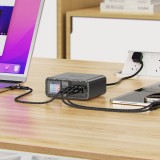 Acefast Z4 - Adaptateur Multifonction chargeur ultra puissant 218W 4 Ports PD GaN (3x USB-C + 1x USB-A) - Gris