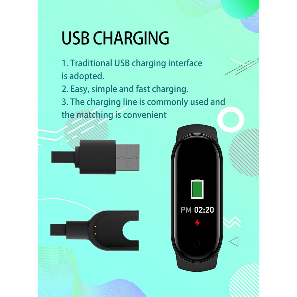 Active Fitness Tracker M7 - Bracelet sportif intelligent Montre connectée Bluetooth - Bleu foncé