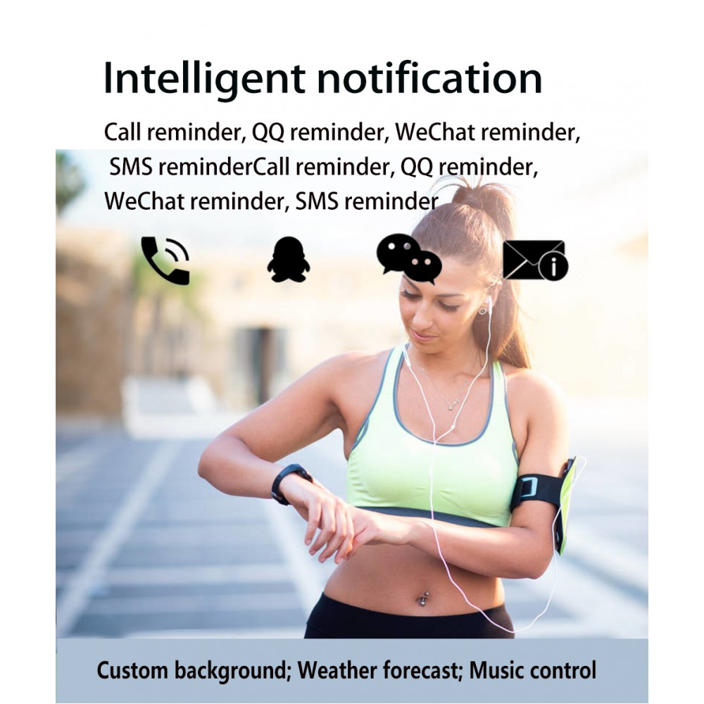 Active Fitness Tracker M7 - Intelligentes Sportarmband Smart Watch Bluetooth - Schwarz