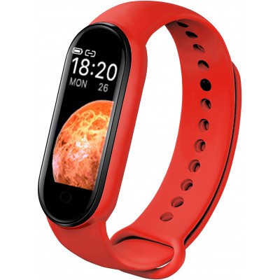 Active Fitness Tracker M7 - Bracelet sportif intelligent Montre connectée Bluetooth - Rouge