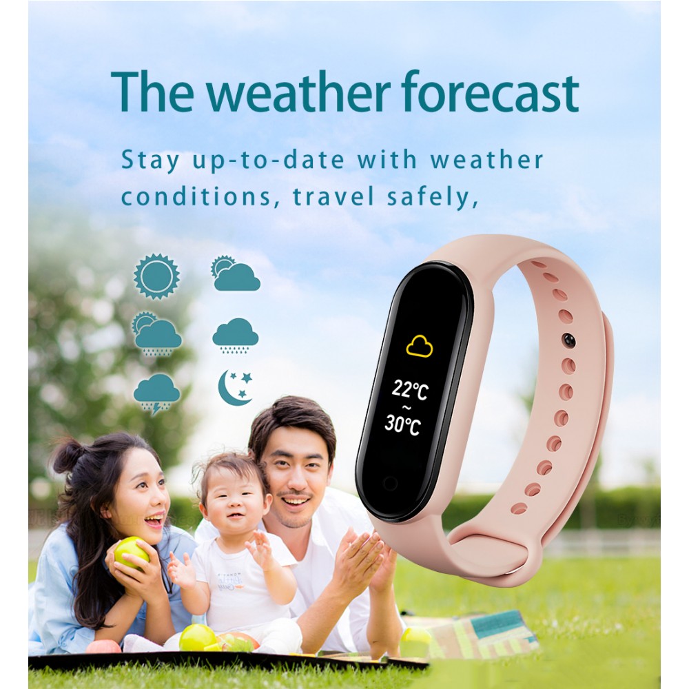 Active Fitness Tracker M7 - Bracelet sportif intelligent Montre connectée Bluetooth - Rouge