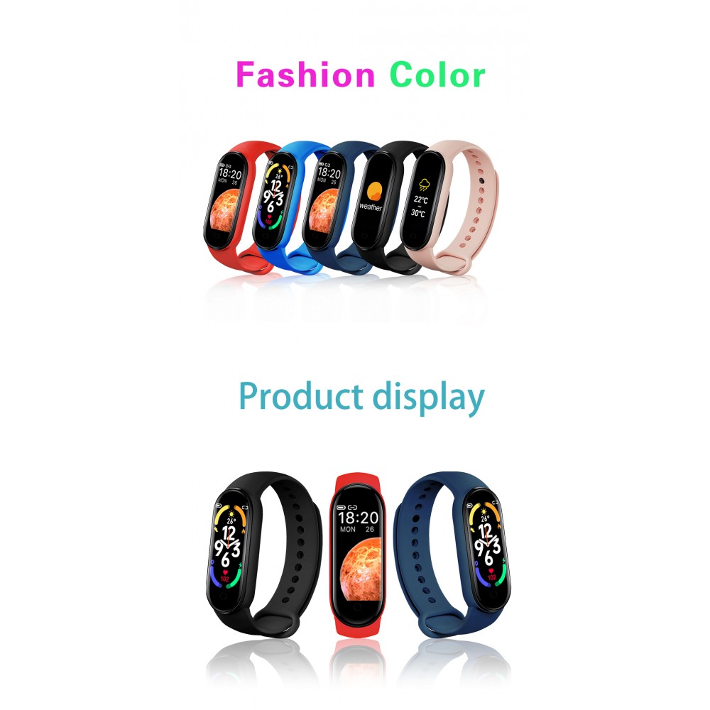 Active Fitness Tracker M7 - Bracelet sportif intelligent Montre connectée Bluetooth - Rouge