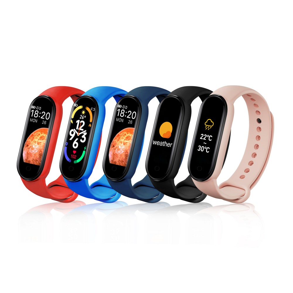 Active Fitness Tracker M7 - Bracelet sportif intelligent Montre connectée Bluetooth - Rouge