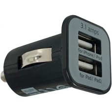 Zigarettenanzünder Doppelstecker 2-Port USB Anschluss 2x USB-A / 3.1 amps