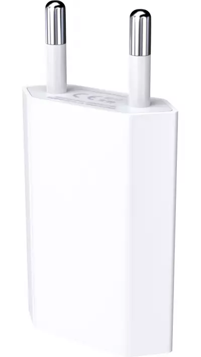 Adaptateur chargeur mur USB 5W secteur suisse - Blanc