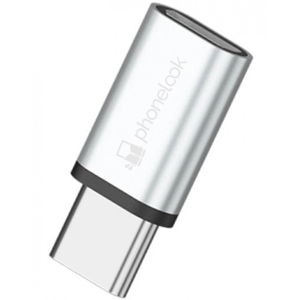 Adaptateur Micro USB (entrée) vers USB-C pour iPhone 15 - PhoneLook - Argent