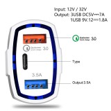 Adapter fürs Auto Qualcomm Quick Charge USB-C - Schwarz