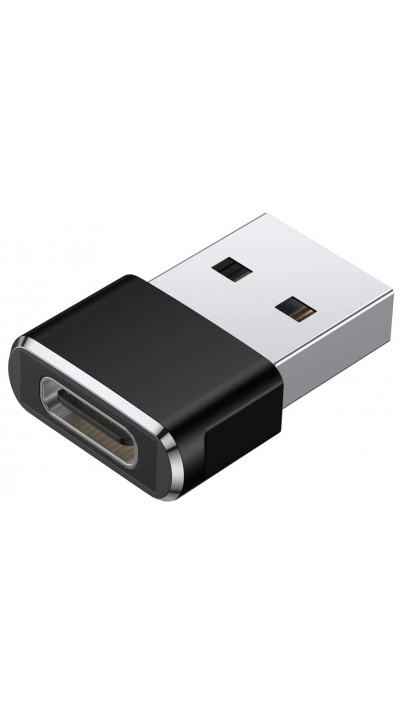 Adaptateur de chargeur / branchement - USB-C (entrée) vers USB-A (sortie) - Noir