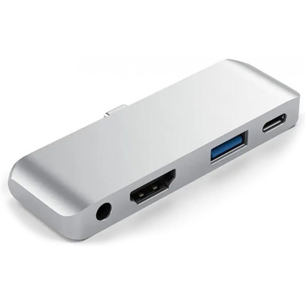 USB-C Multi-Port Adapter für Apple iPad Aluminium 4 in 1 USB 3.0-AUX-HDMI - Silber