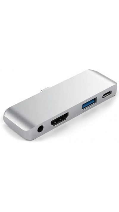 Adaptateur USB-C multi-ports pour Apple iPad Aluminium 4 en 1 USB 3.0-AUX-HDMI - Argent